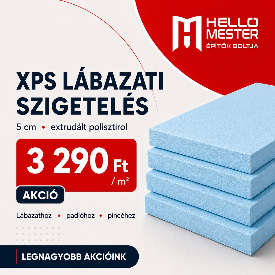 XPS lábazati szigetelés 5 cm extrudált polisztirol akciós áron – HelloMester Kecskemét