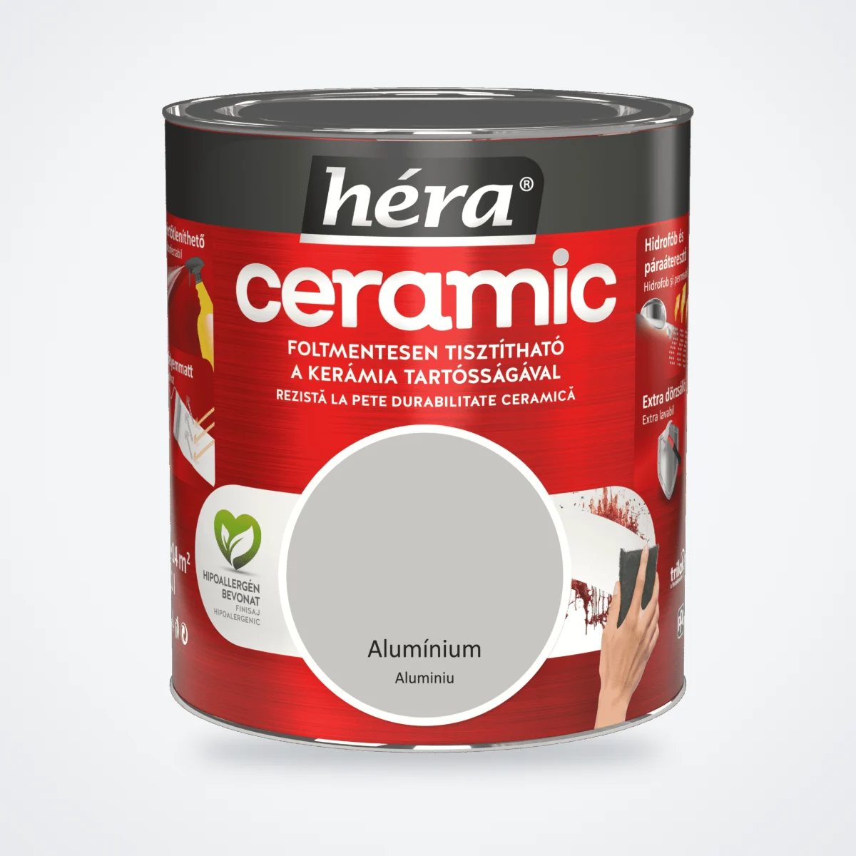 Héra Ceramic mosható beltéri falfesték – Alumínium, 1 L – HelloMester Kecskemét
