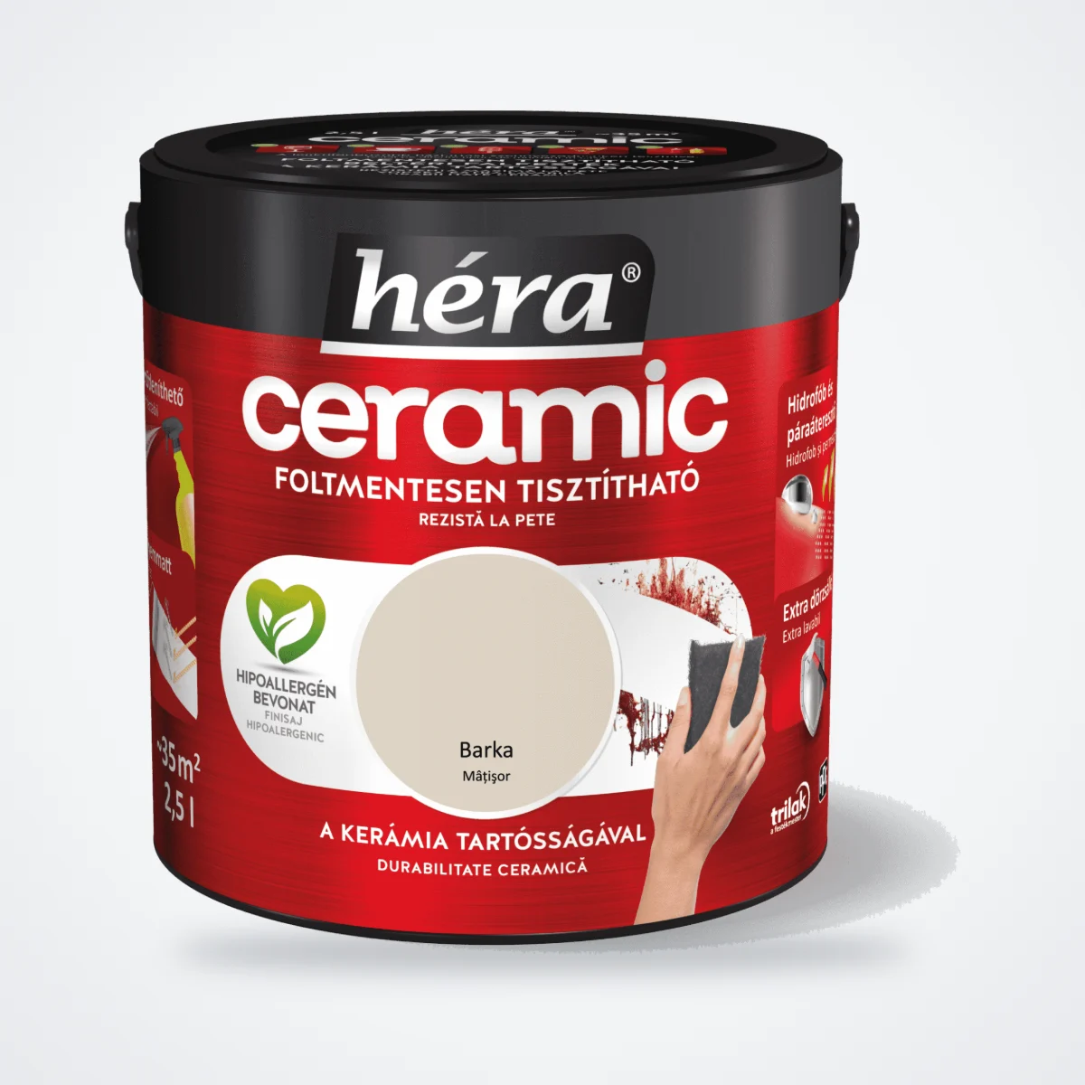 Héra Ceramic mosható beltéri falfesték – Barka, 2,5 L – HelloMester Kecskemét