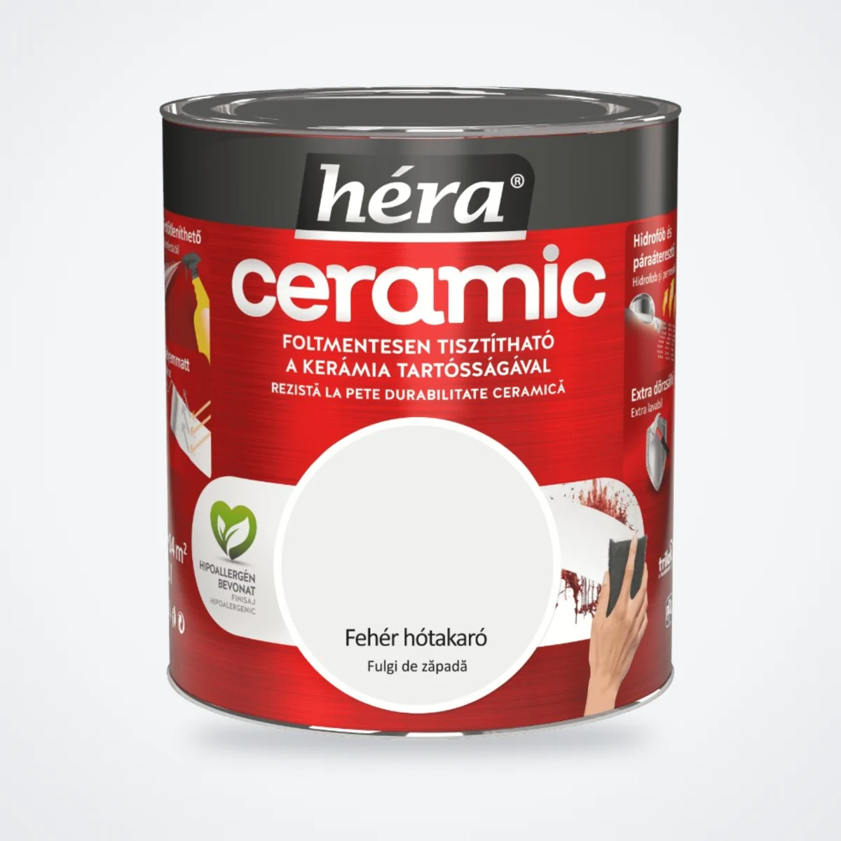 Héra Ceramic mosható beltéri falfesték – Fehér hótakaró, 1 L – HelloMester Kecskemét