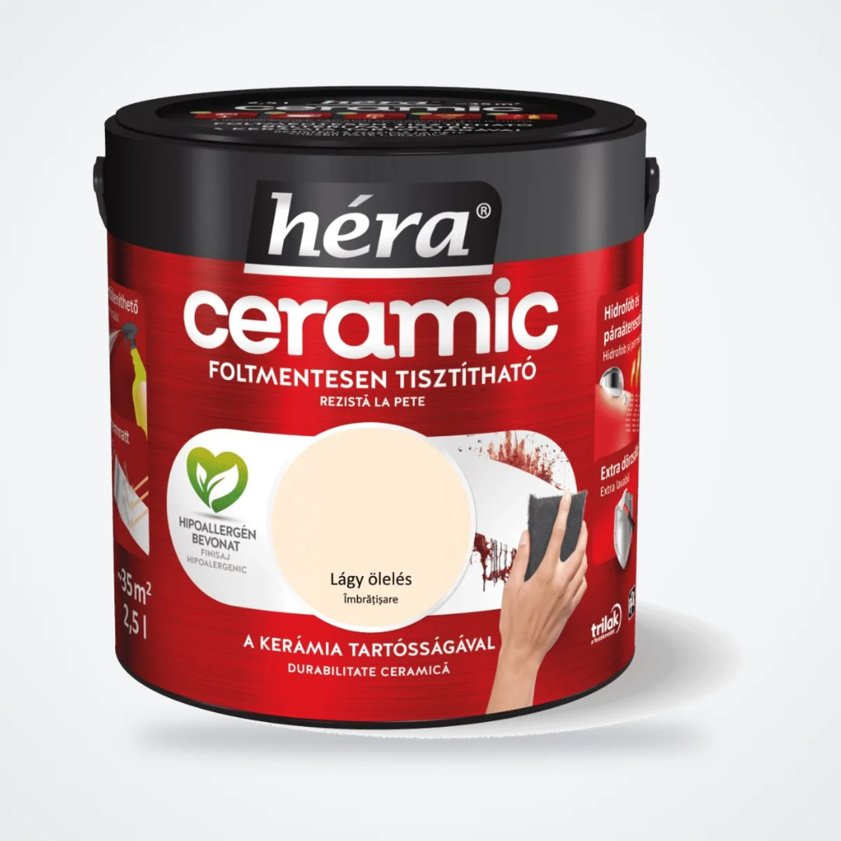 Héra Ceramic mosható beltéri falfesték – Lágy ölelés, 2,5 L – HelloMester Kecskemét