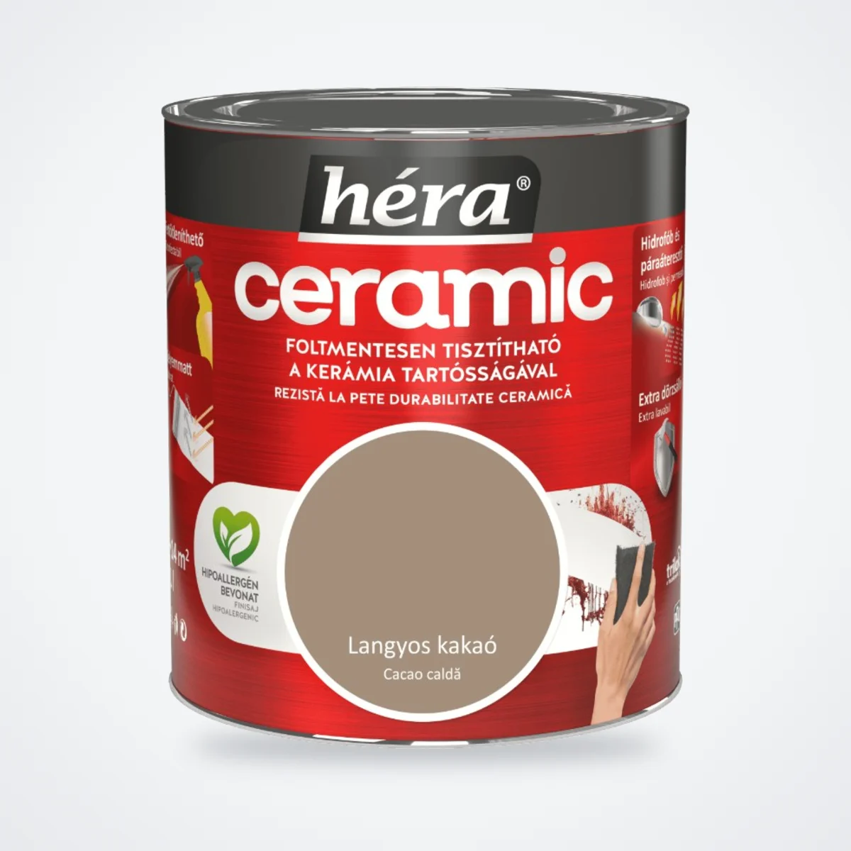 Héra Ceramic mosható beltéri falfesték – Langyos kakaó, 1 L – HelloMester Kecskemét