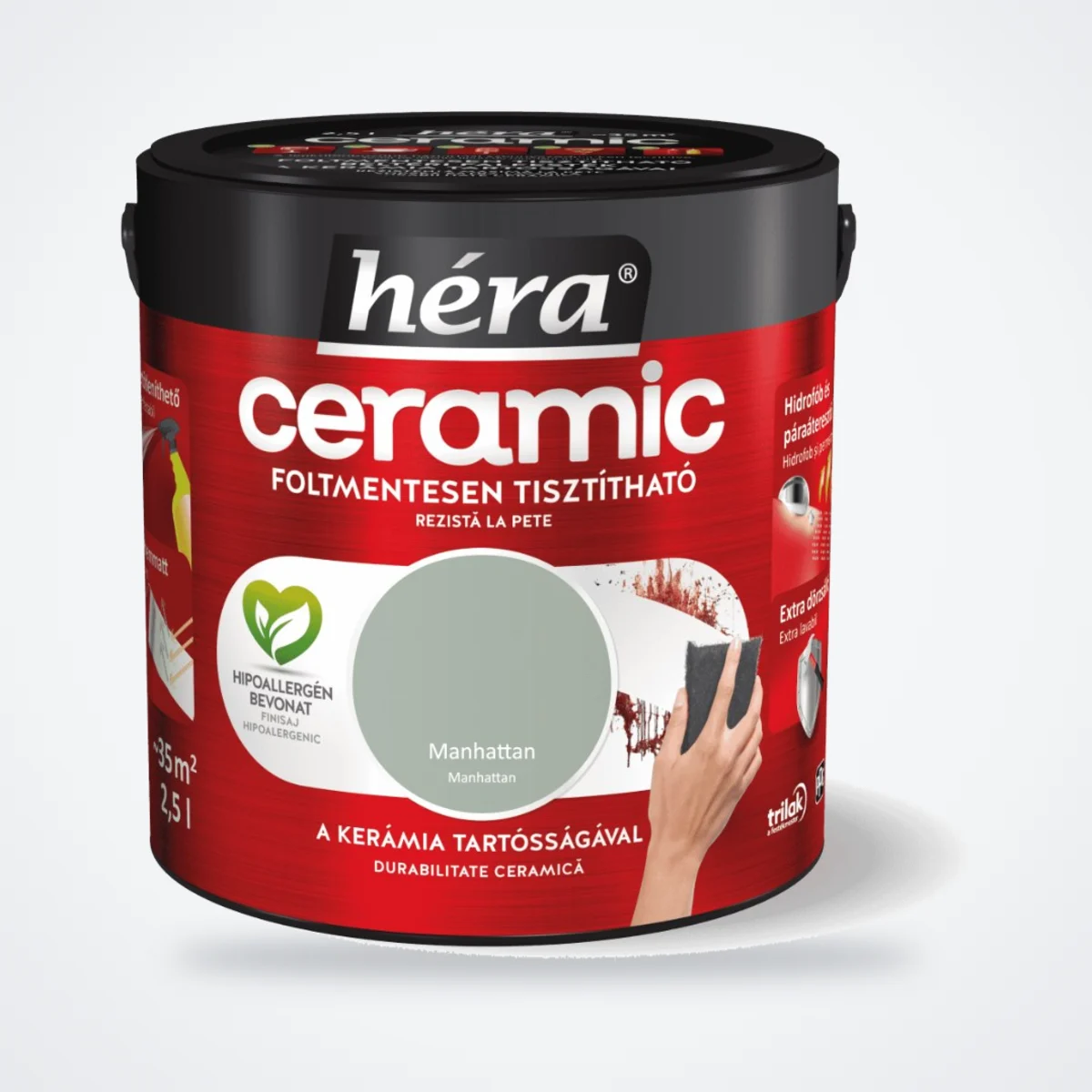 Héra Ceramic mosható beltéri falfesték – Manhattan, 2,5 L – HelloMester Kecskemét