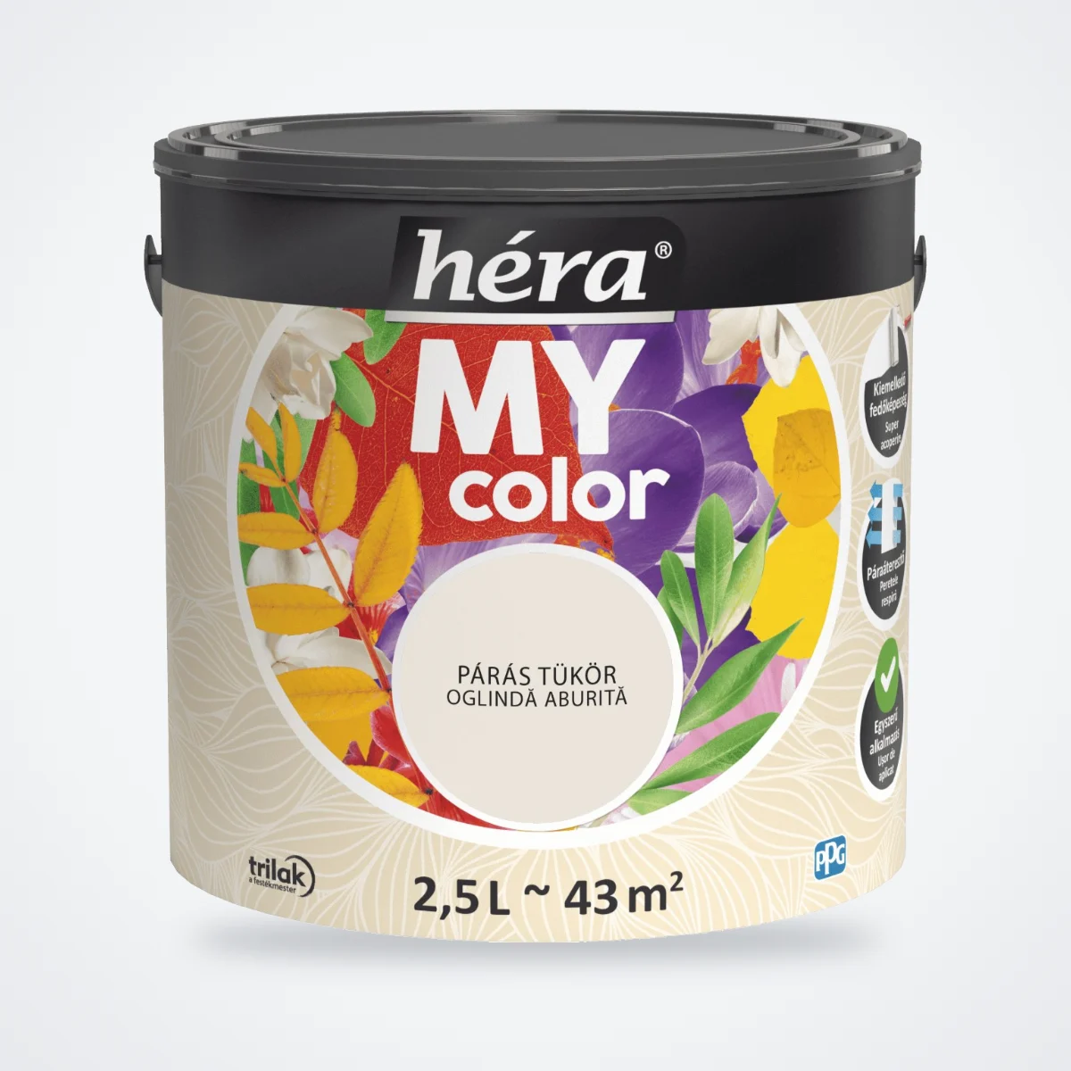 Héra My Color beltéri falfesték – Párás tükör, 2,5 L – HelloMester Kecskemét