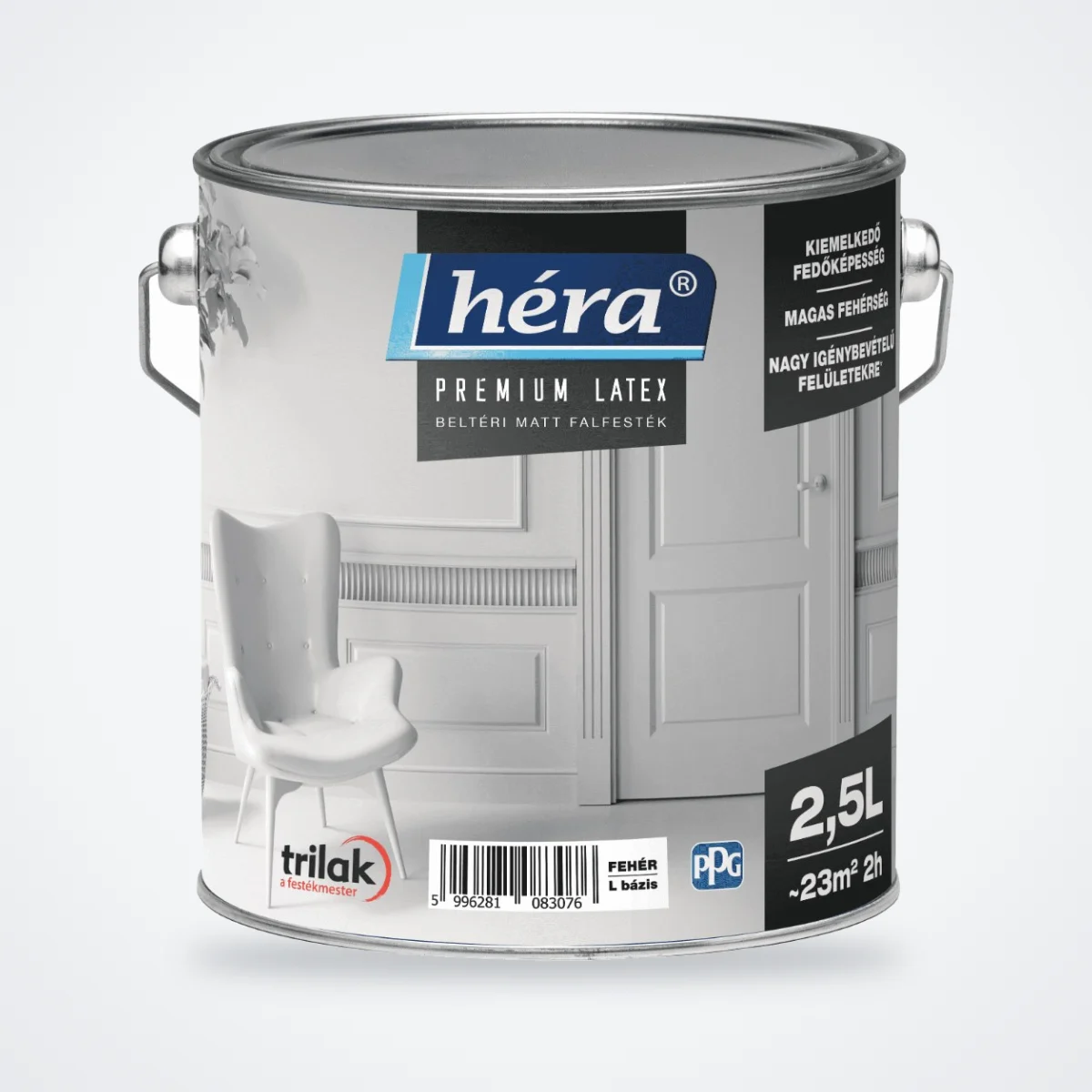 Héra Prémium Latex matt beltéri falfesték fehér – 2,5 L – HelloMester Kecskemét