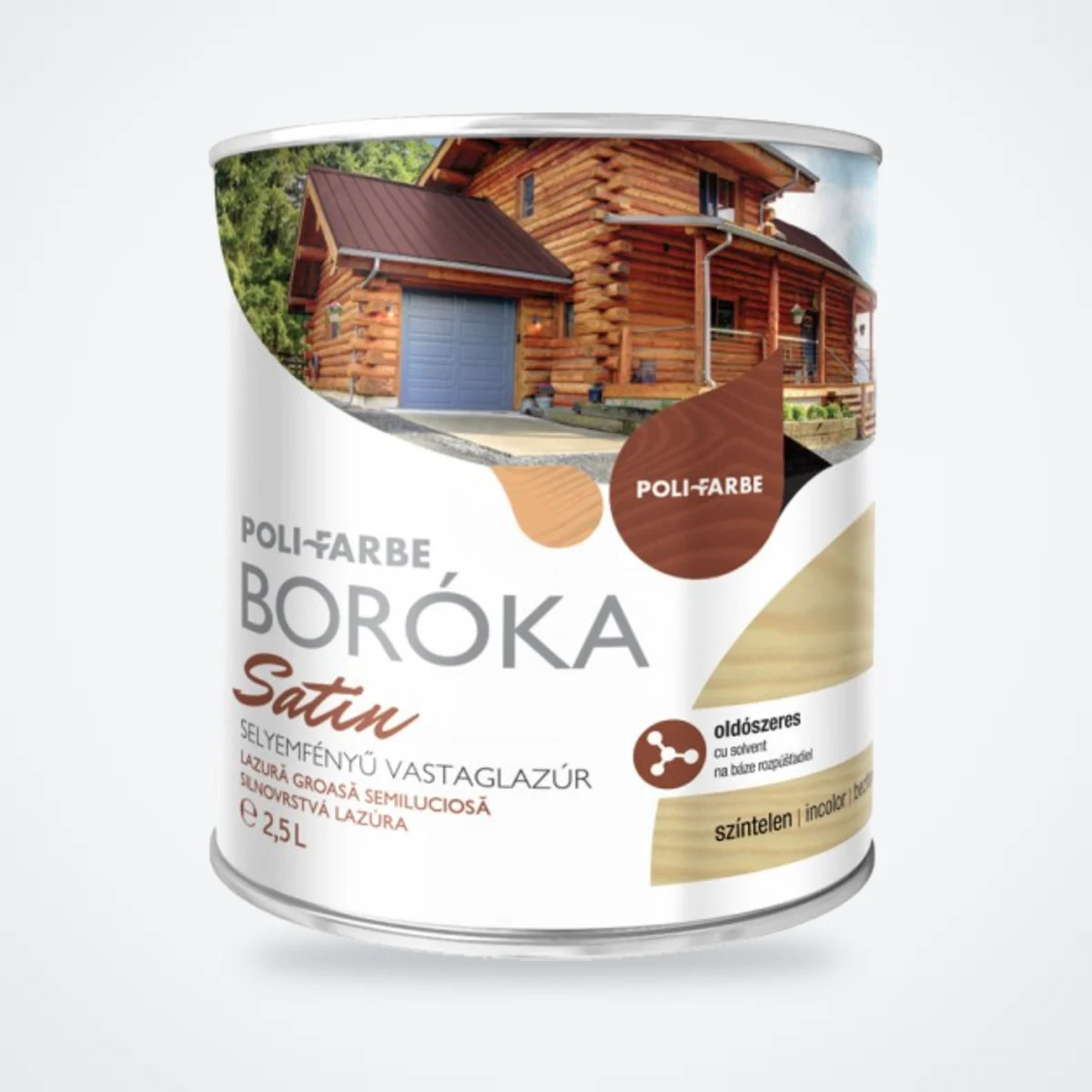 Poli-Farbe Boróka Satin selyemfényű vastaglazúr színtelen 2,5 L – HelloMester Kecskemét
