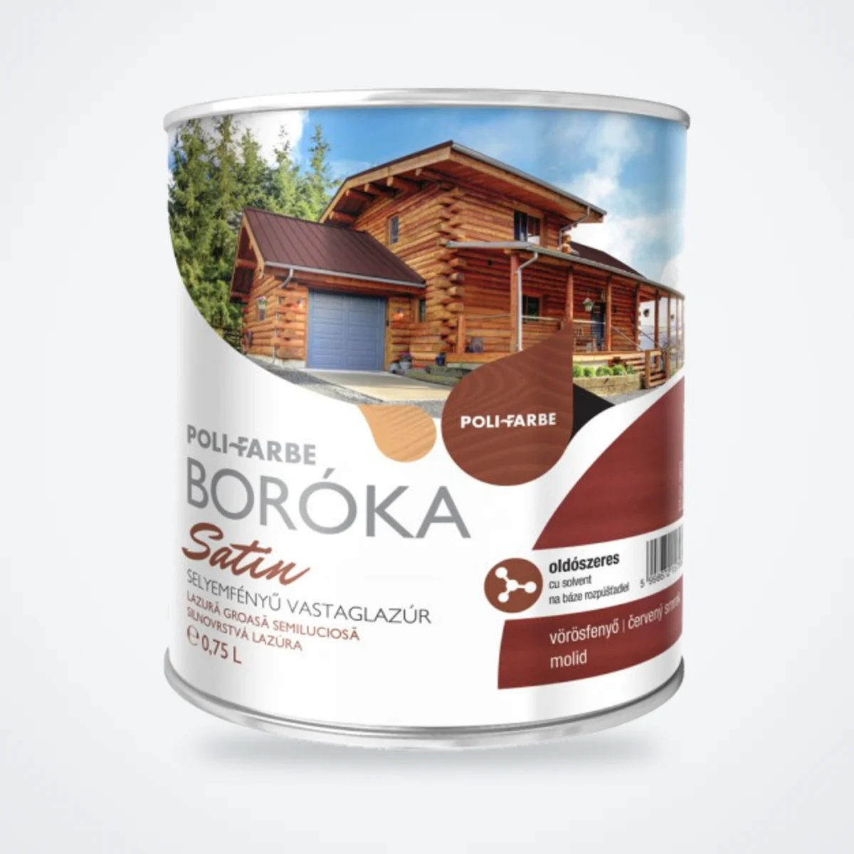 Poli-Farbe Boróka Satin selyemfényű vastaglazúr vörösfenyő 0,75 L – HelloMester Kecskemét