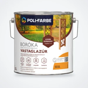 Poli-Farbe Boróka vízzel hígítható vastaglazúr fenyő (kültéri) 2,5 L – HelloMester Kecskemét
