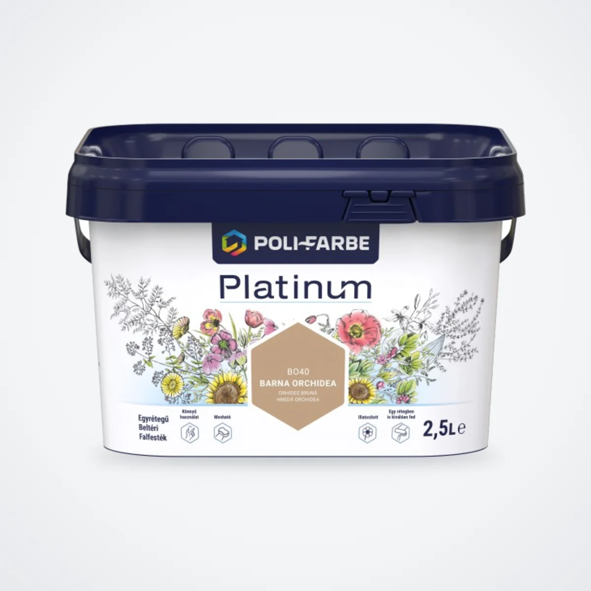 Poli-Farbe Platinum beltéri falfesték Barna orchidea BO40 2,5 L – HelloMester Kecskemét