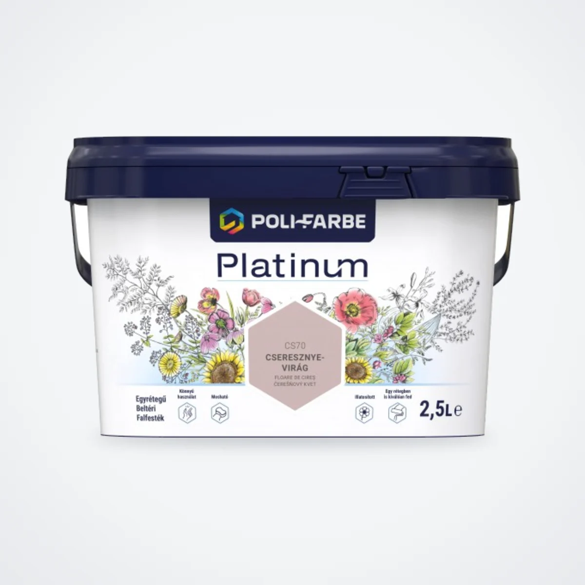 Poli-Farbe Platinum beltéri falfesték Cseresznyevirág CS70 2,5 L – HelloMester Kecskemét