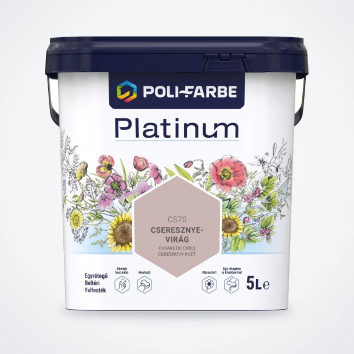 Poli-Farbe Platinum beltéri falfesték Cseresznyevirág CS70 5 L – HelloMester Kecskemét