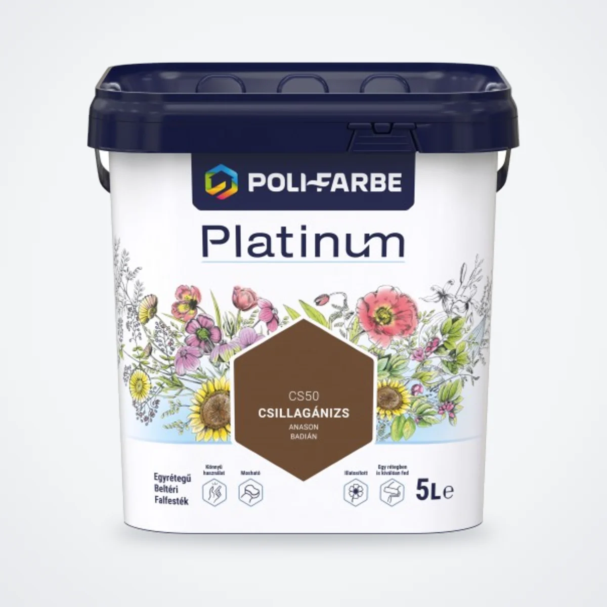 Poli-Farbe Platinum beltéri falfesték Csillagánizs CS50 5 L – HelloMester Kecskemét