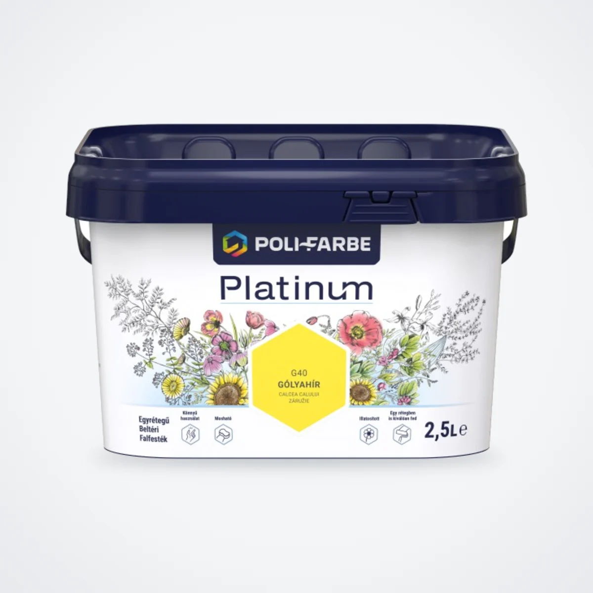 Poli-Farbe Platinum beltéri falfesték Gólyahír G40 2,5 L – HelloMester Kecskemét