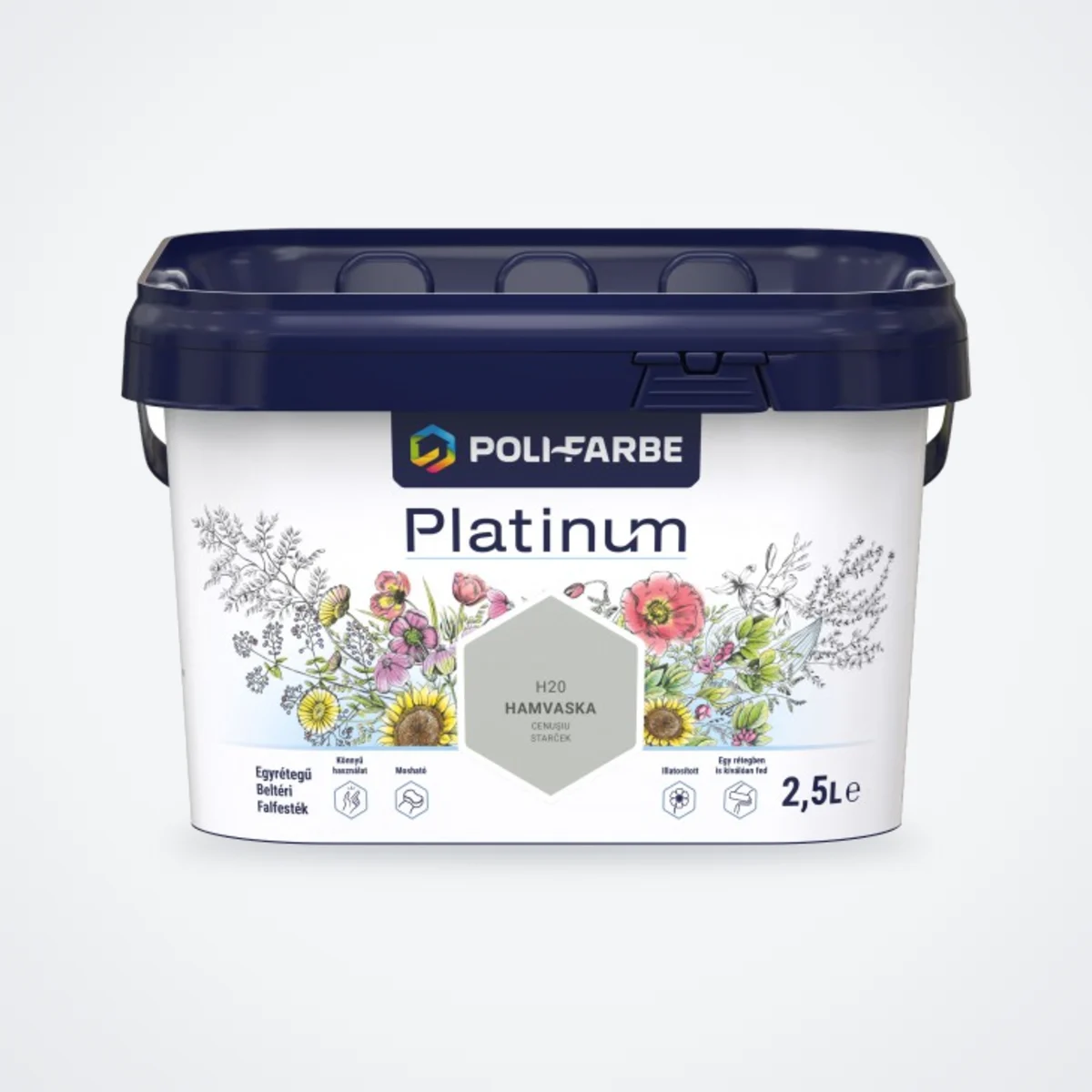 Poli-Farbe Platinum beltéri falfesték Hamvaska H20 2,5 L – HelloMester Kecskemét