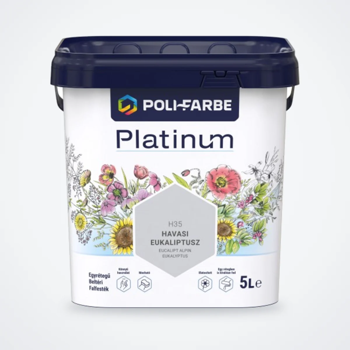 Poli-Farbe Platinum beltéri falfesték Havasi eukaliptusz H35 5 L – HelloMester Kecskemét