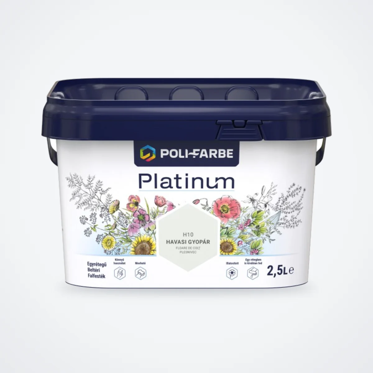 Poli-Farbe Platinum beltéri falfesték Havasi gyopár H10 2,5 L – HelloMester Kecskemét