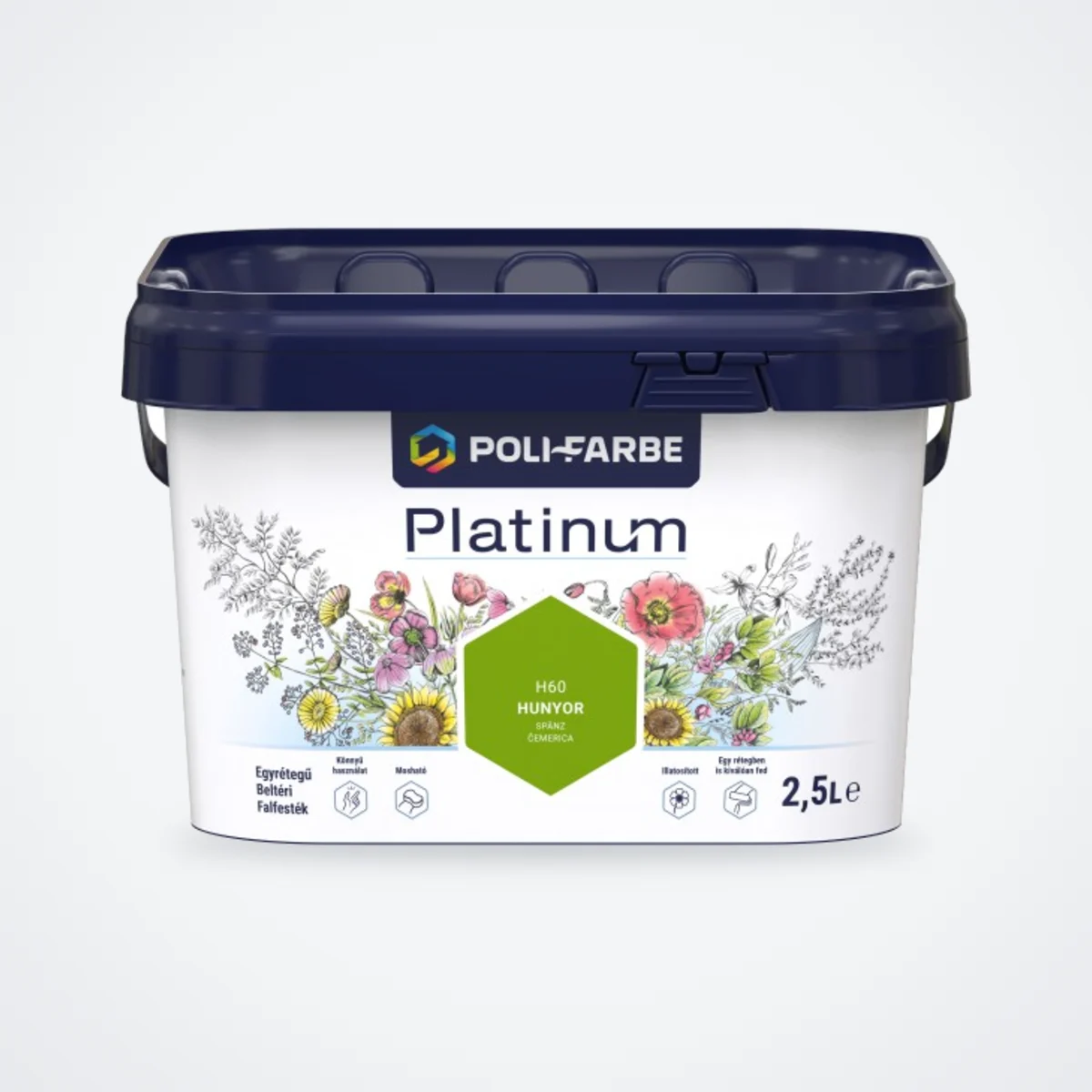 Poli-Farbe Platinum beltéri falfesték Hunyor H60 2,5 L – HelloMester Kecskemét