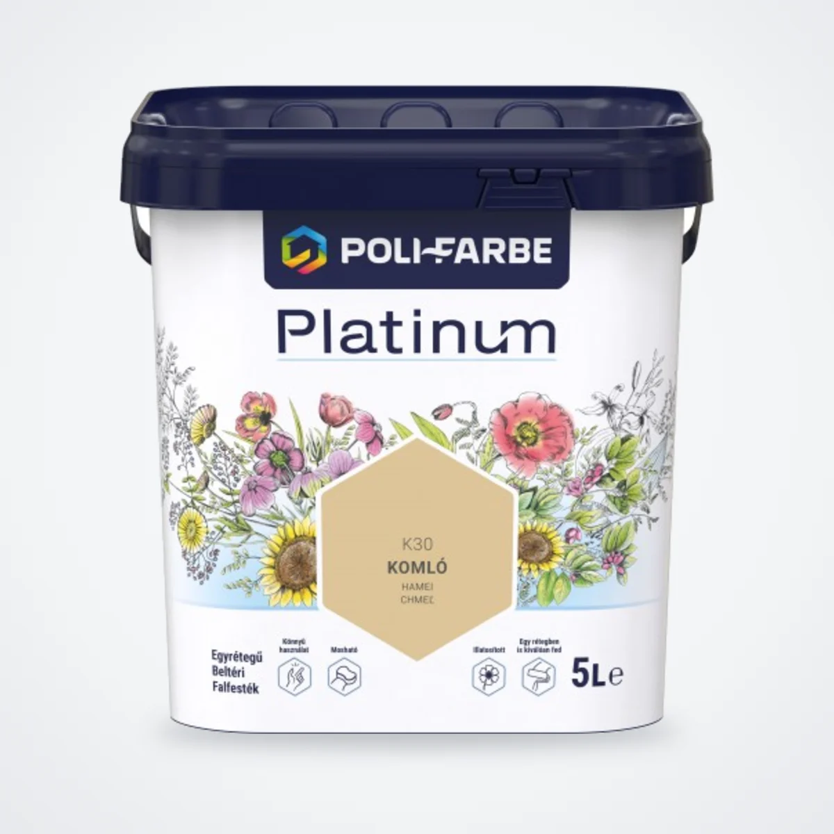 Poli-Farbe Platinum beltéri falfesték Komló K30 5 L – HelloMester Kecskemét