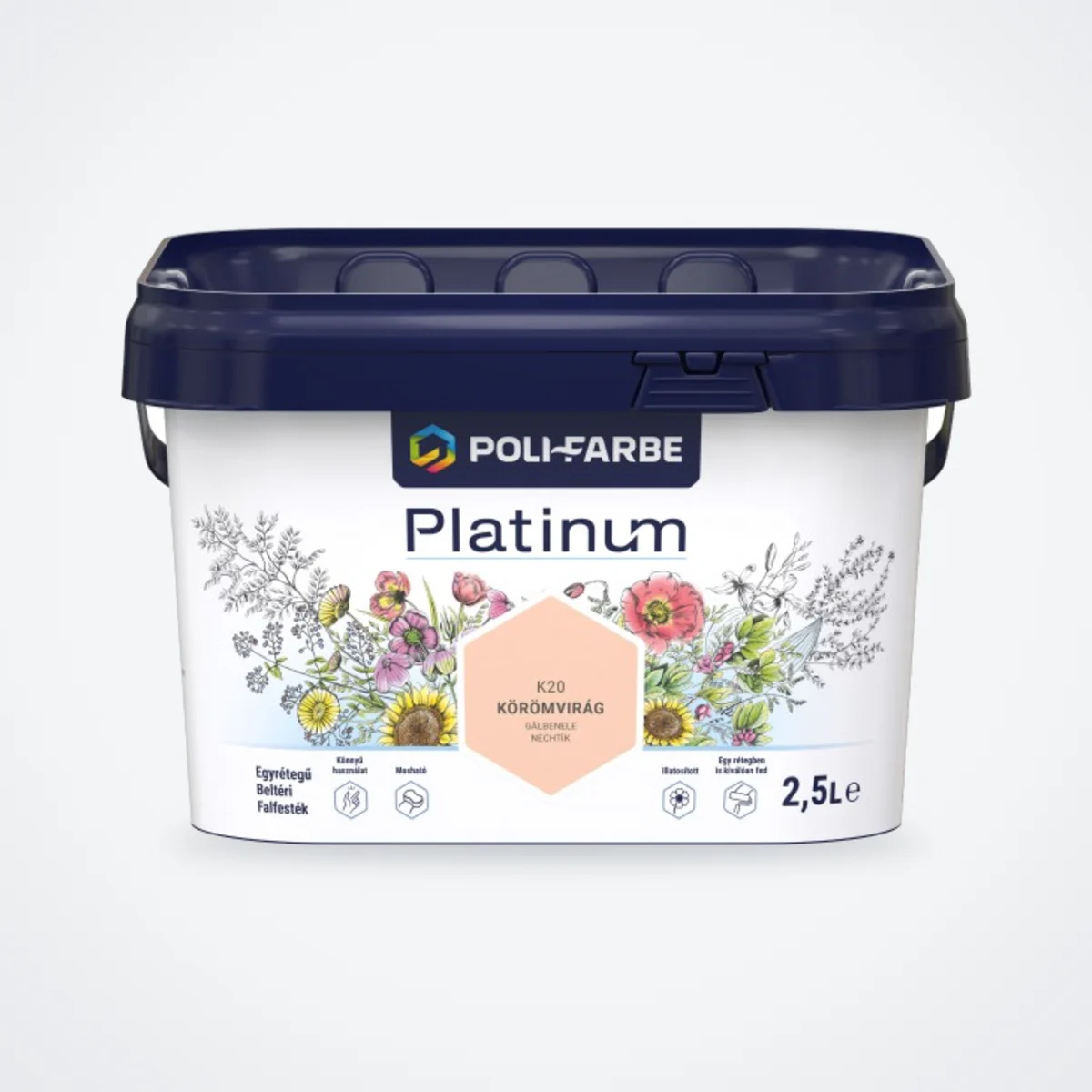 Poli-Farbe Platinum beltéri falfesték Körömvirág K20 2,5 L – HelloMester Kecskemét