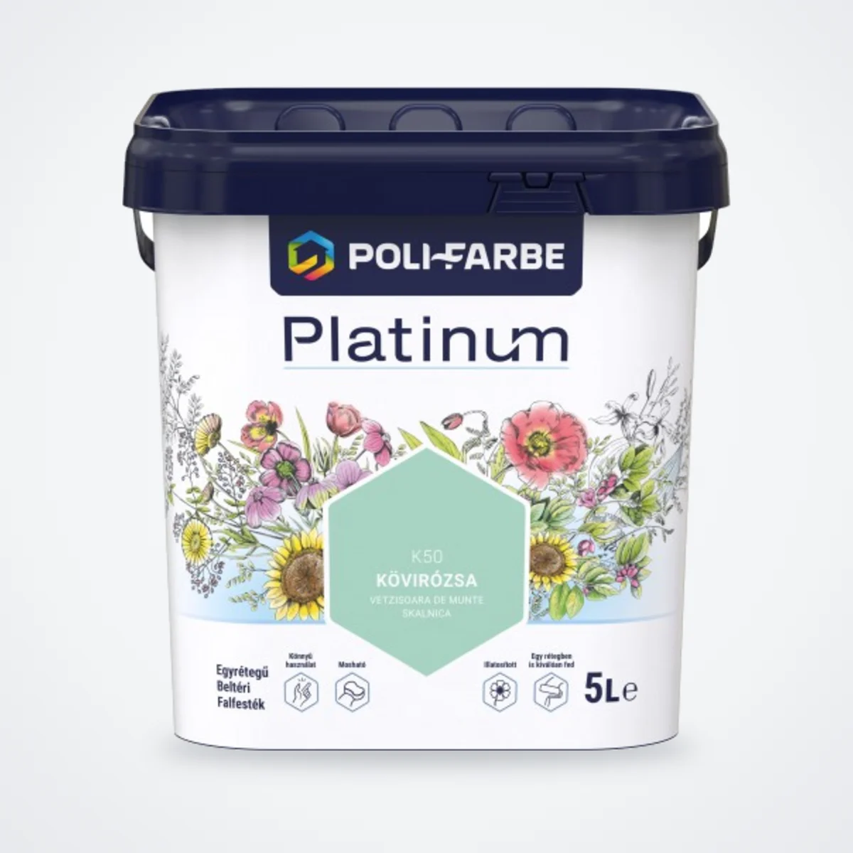 Poli-Farbe Platinum beltéri falfesték Kövirózsa K50 5 L – HelloMester Kecskemét