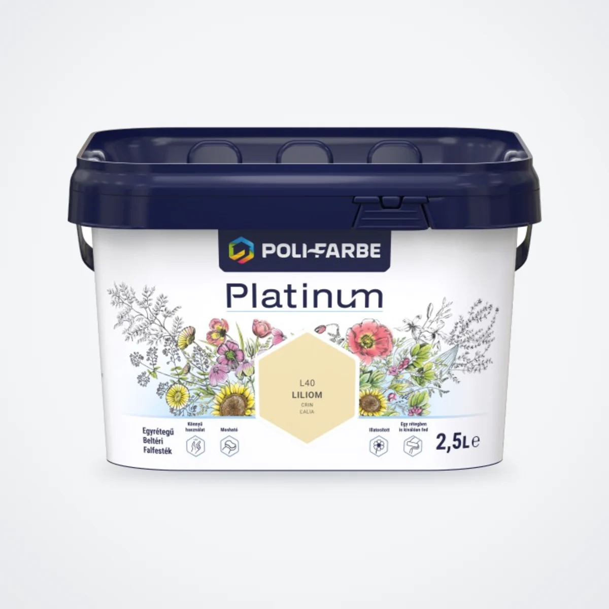 Poli-Farbe Platinum beltéri falfesték Liliom L40 2,5 L – HelloMester Kecskemét