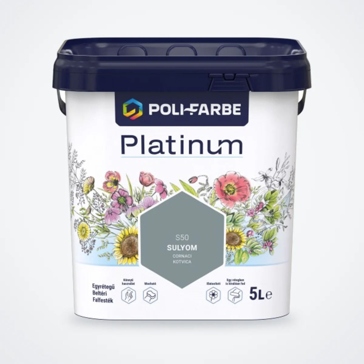 Poli-Farbe Platinum beltéri falfesték Sulyom S50 5 L – HelloMester Kecskemét