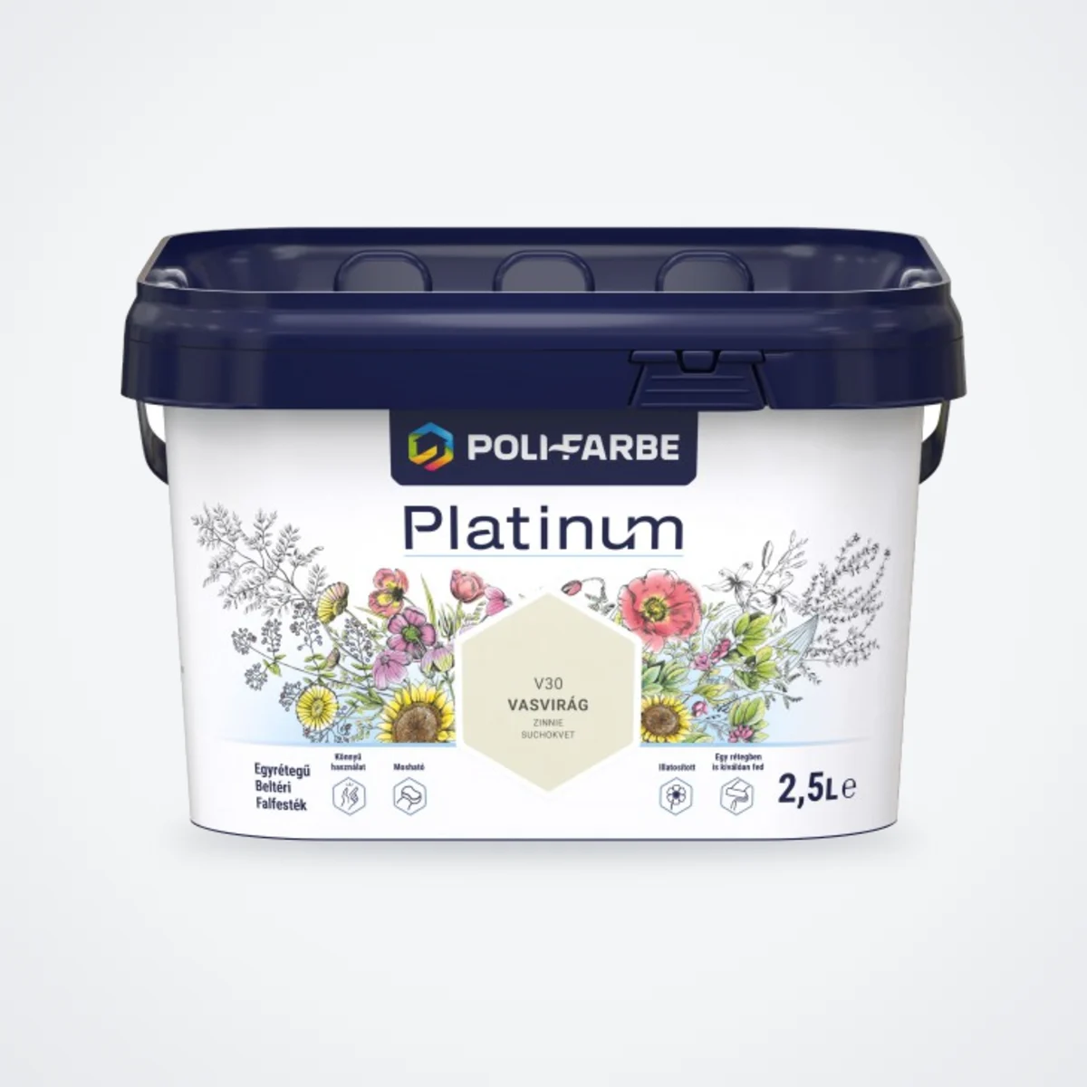 Poli-Farbe Platinum beltéri falfesték Vasvirág V30 2,5 L – HelloMester Kecskemét