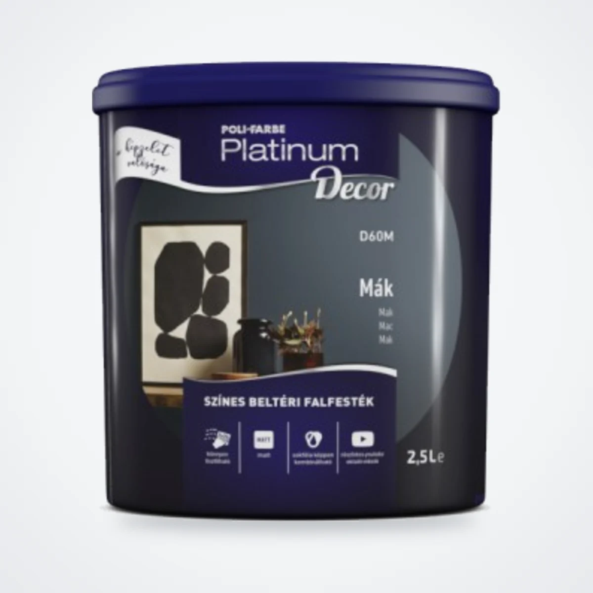 Poli-Farbe Platinum Decor színes beltéri falfesték Mák D60M 2,5 L – HelloMester Kecskemét