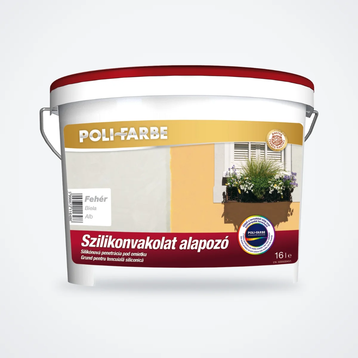Poli-Farbe szilikon vakolatalapozó fehér 16 L – HelloMester Kecskemét
