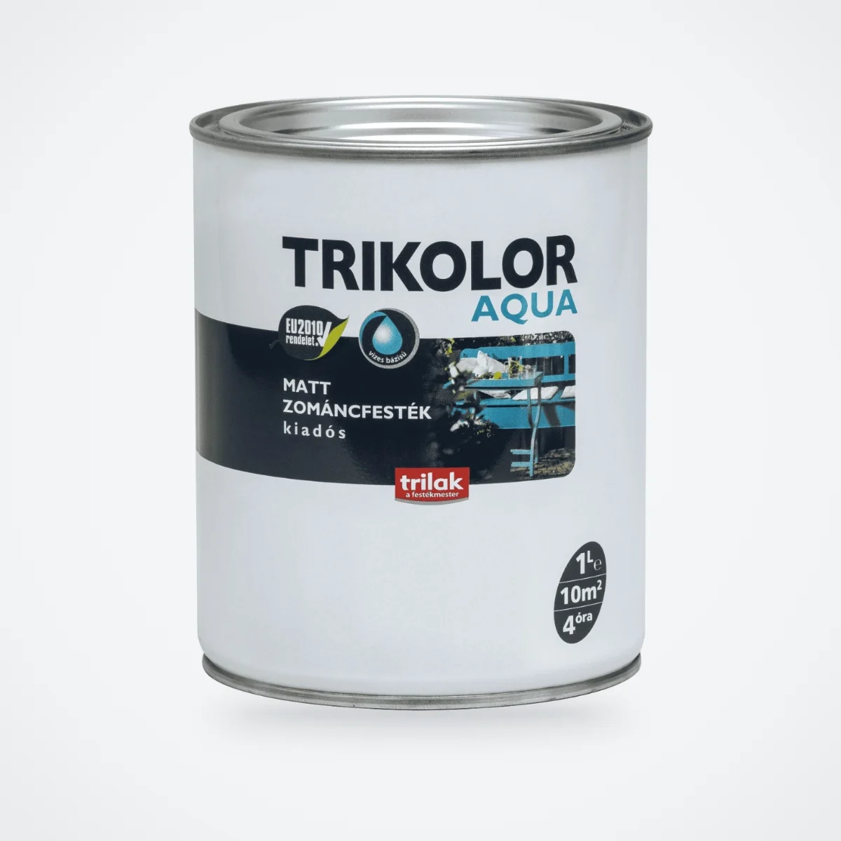 Trikolor Aqua matt vizes zománcfesték – fehér, 1 L – HelloMester Kecskemét