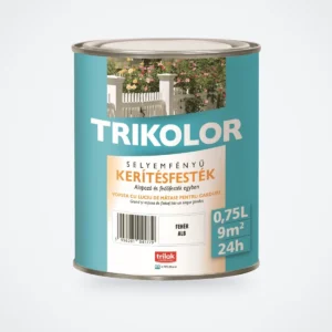Trikolor selyemfényű kerítésfesték – 100 fehér, 0,75 L – HelloMester Kecskemét