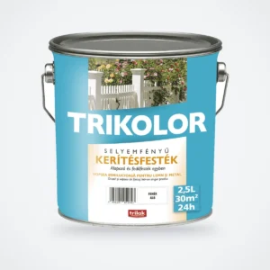 Trikolor selyemfényű kerítésfesték – 100 fehér, 2,5 L – HelloMester Kecskemét