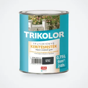 Trikolor selyemfényű kerítésfesték – antracit, 0,75 L – HelloMester Kecskemét