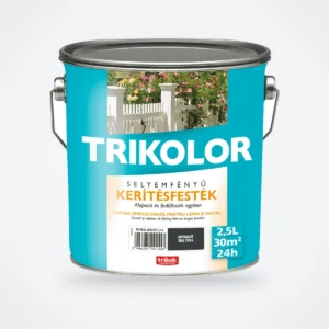 Trikolor selyemfényű kerítésfesték – antracit, 2,5 L – HelloMester Kecskemét