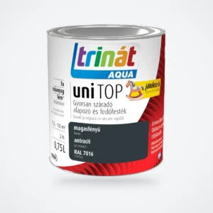 Trinát Aqua uniTOP magasfényű alapozó és fedőfesték – RAL 7016 antracit, 0,75 L – HelloMester Kecskemét