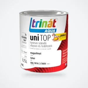 Trinát Aqua uniTOP magasfényű alapozó és fedőfesték – RAL 9016 fehér, 0,75 L – HelloMester Kecskemét