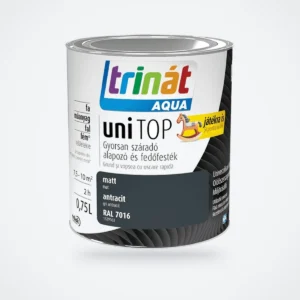Trinát Aqua uniTOP matt alapozó és fedőfesték – RAL 7016 antracit, 0,75 L – HelloMester Kecskemét