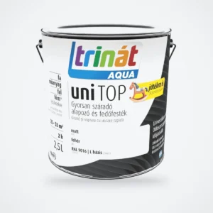 Trinát Aqua uniTOP matt alapozó és fedőfesték – RAL 9016 fehér, 2,5 L – HelloMester Kecskemét