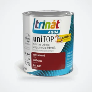 Trinát Aqua uniTOP selyemfényű alapozó és fedőfesték – RAL 3009 oxidvörös, 0,75 L – HelloMester Kecskemét