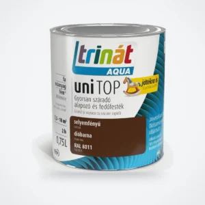 Trinát Aqua uniTOP selyemfényű alapozó és fedőfesték – RAL 8011 dióbarna, 0,75 L – HelloMester Kecskemét