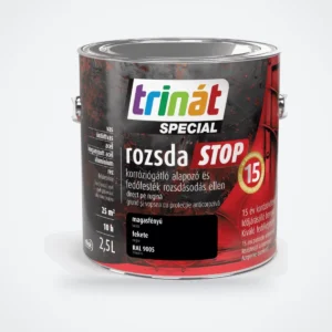 Trinát Special rozsdaSTOP magasfényű fémfesték rozsdára – RAL 9005 fekete, 2,5 L – HelloMester Kecskemét