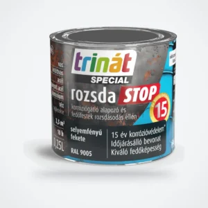 Trinát Special rozsdaSTOP selyemfényű fémfesték rozsdára – RAL 9005 fekete, 0,25 L – HelloMester Kecskemét