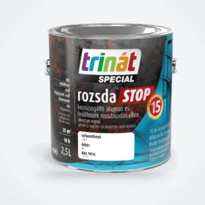 Trinát Special rozsdaSTOP selyemfényű fémfesték rozsdára – RAL 9016 fehér, 2,5 L – HelloMester Kecskemét