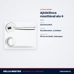 Ajtókilincs rozettával alu 4 – műszaki adatok – HelloMester Kecskemét