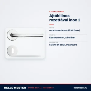 Ajtókilincs rozettával inox 1 – műszaki adatok – HelloMester Kecskemét