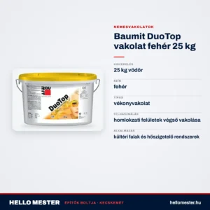 Baumit DuoTop vakolat fehér 25 kg – műszaki adatok – HelloMester Kecskemét