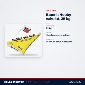 Baumit Hobby vakolat, 25 kg – műszaki adatok – HelloMester Kecskemét
