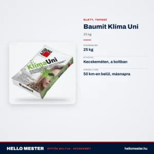 Baumit Klíma Uni 25 kg – műszaki adatok – HelloMester Kecskemét