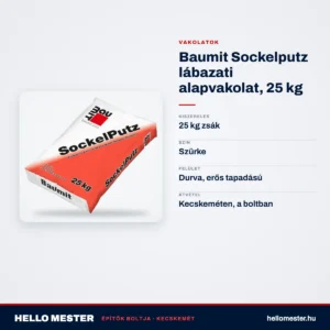 Baumit Sockelputz lábazati alapvakolat, 25 kg – műszaki adatok – HelloMester Kecskemét