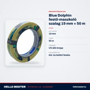 Blue Dolphin festő-maszkoló szalag 19 mm × 50 m – műszaki adatok – HelloMester Kecskemét